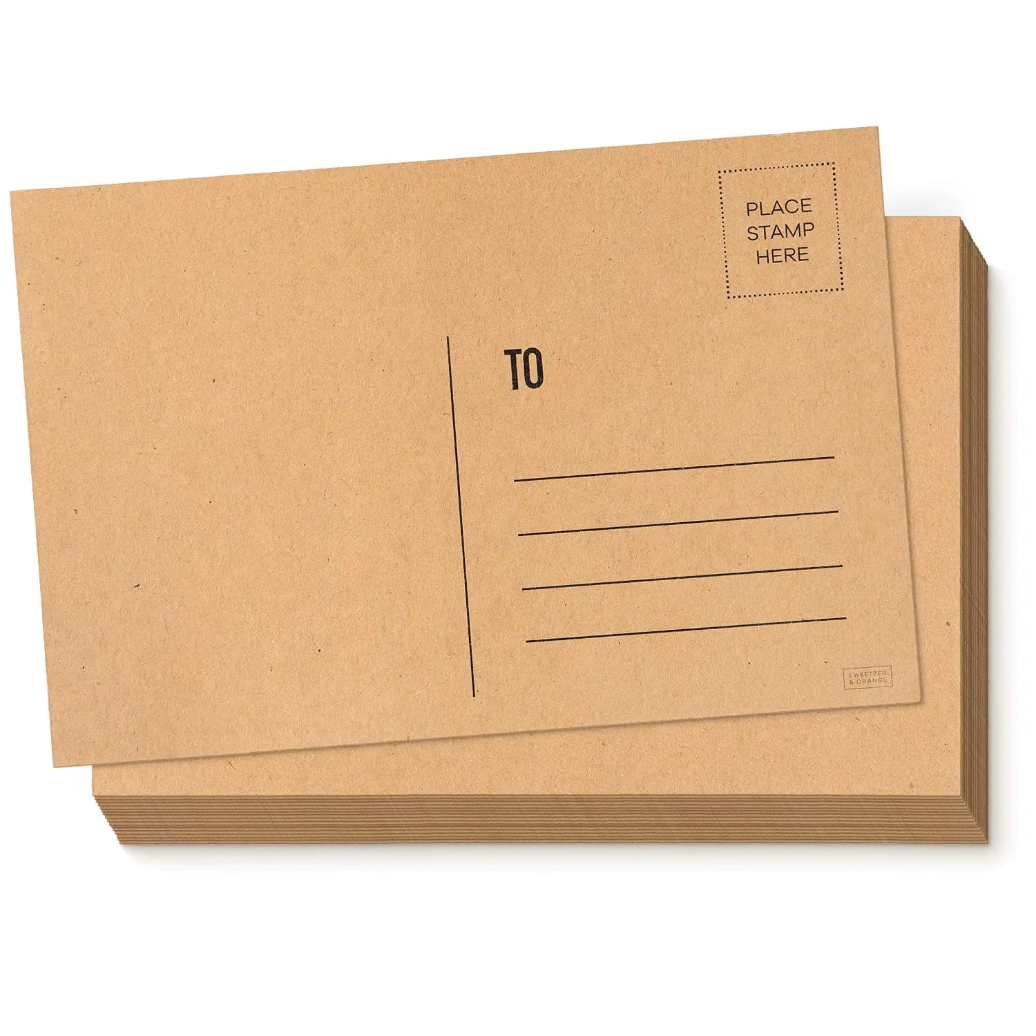 Sweetzer & Orange Kraft Blank Postcards 10.16cm x 15.24cm (4"x6") | 60-Count Pack for Mailing & Notes