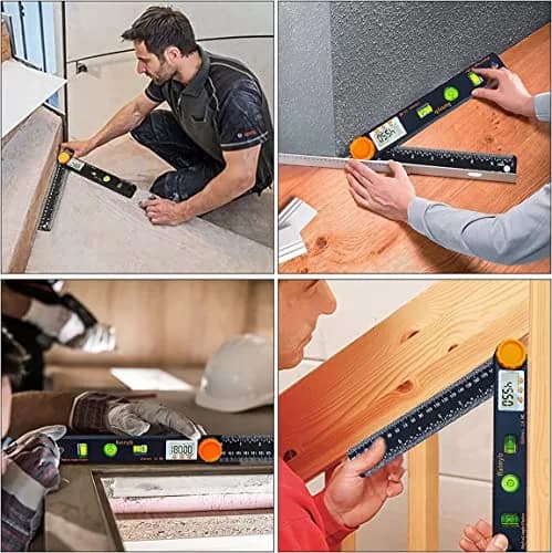 Rainyb Digital Angle Finder Tool 7inch (177.8mm) with Dual Scales | Accurate Angle & Length Measurement for Carpenters thumbnail 7
