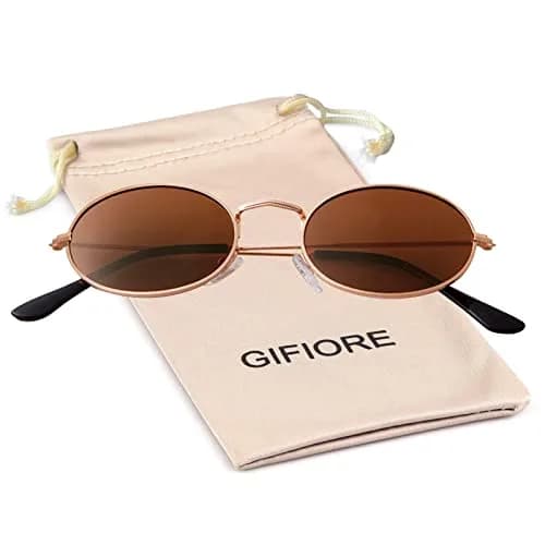 GIFIORE Oval Sunglasses for Women Men, Small Oval Metal Frame Sunglasses 50mm (1.97 inches) | Polarized UV400 Protection thumbnail 7