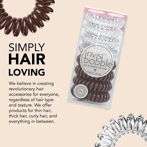 invisibobble Original Traceless Spiral Hair Ties 8 Count (Pack of 1) | Gentle Grip for All Hair Types thumbnail 6