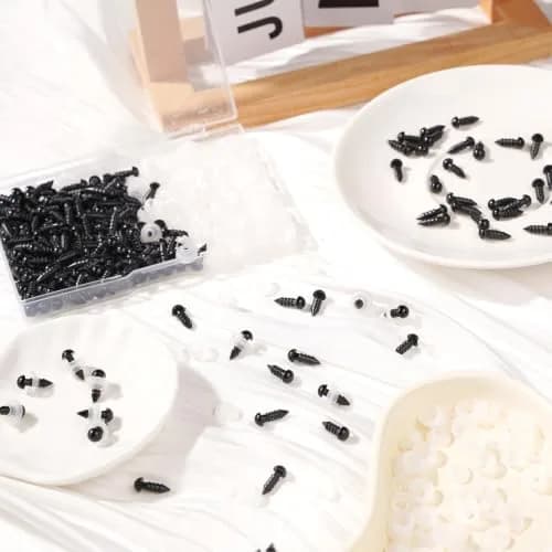 Vanblue Safety Eyes 9mm Black Plastic Craft Eyes with Washers for Amigurumi & Stuffed Animals (260PCS) thumbnail 4