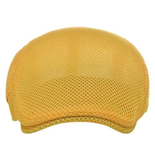 VOBOOM Men Breathable Mesh Summer Hat Adjustable Newsboy Beret (Yellow) | Lightweight & Cool for Hot Weather thumbnail 3