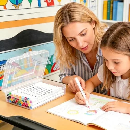 Nuozme Plastic Hard Clear Color Pencil Box Case for Kids | Transparent, Stackable & Durable Storage (8.2 x 4.6 x 2.3 inches) thumbnail 3