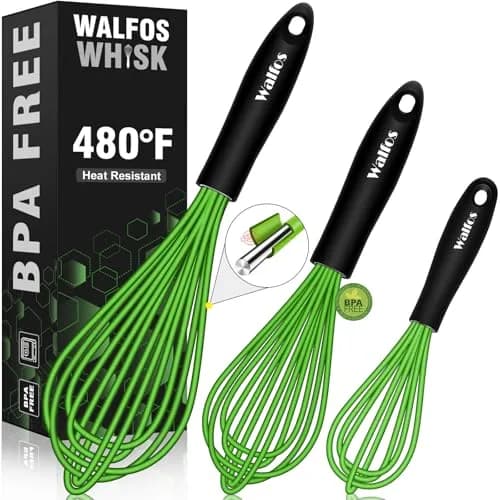 Walfos Silicone Whisk Set (8.5, 9, 11 inch) | Heat Resistant Kitchen Utensils for Non-stick Cookware thumbnail 1