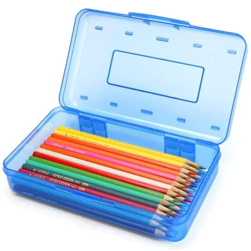 Nuozme Plastic Hard Clear Color Pencil Box Case for Kids | 20.8cm x 11.7cm x 5.8cm thumbnail 1
