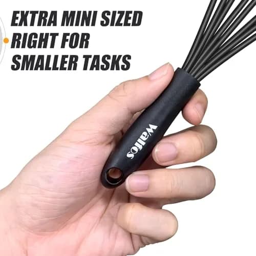 Walfos Whisk Silicone Whisks Set, Non Scratch Coated, Heavy Duty, 4-Piece Kitchen Utensil - 11'' Flat & Balloon Sizes thumbnail 4