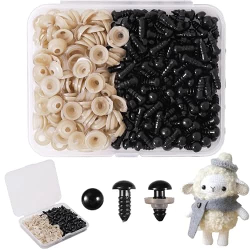 Vanblue 6mm Safety Eyes with Washers (260PCS) | Plastic Craft Eyes for Amigurumi, Stuffed Animals, Crochet Toys thumbnail 1