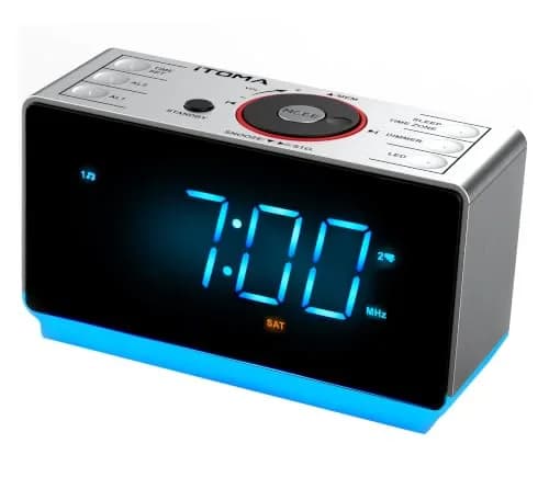 iTOMA Alarm Clock Radio with Bluetooth, FM Radio & Dual Alarm | Large 1.4-inch LED Display, USB Charging, Sleep Timer thumbnail 1