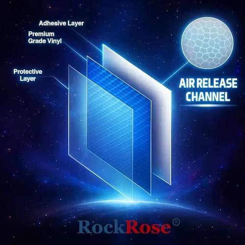RockRose 7D Super Glossy Black Carbon Fiber Vinyl Wrap 1FT x 5FT | Anti-Wrinkle, Air Release, Self Adhesive thumbnail 4
