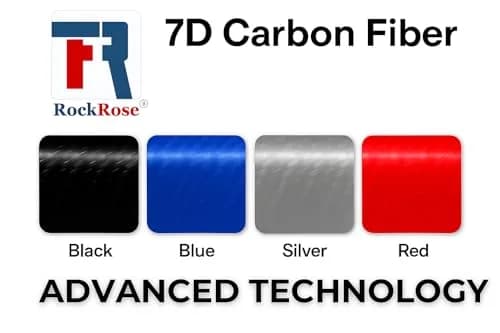 RockRose 7D Super Glossy Black Carbon Fiber Vinyl Wrap 1FT x 5FT | Anti-Wrinkle, Air Release, Self Adhesive thumbnail 5