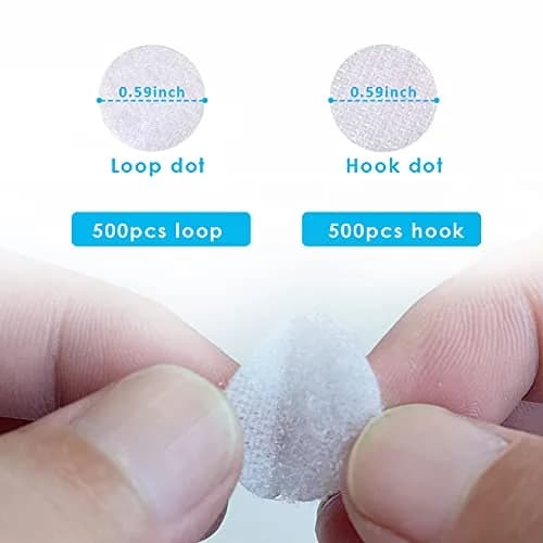 Hiisea White 1000pcs Hook & Loop Self Adhesive Dots | Classroom & Craft Use thumbnail 3