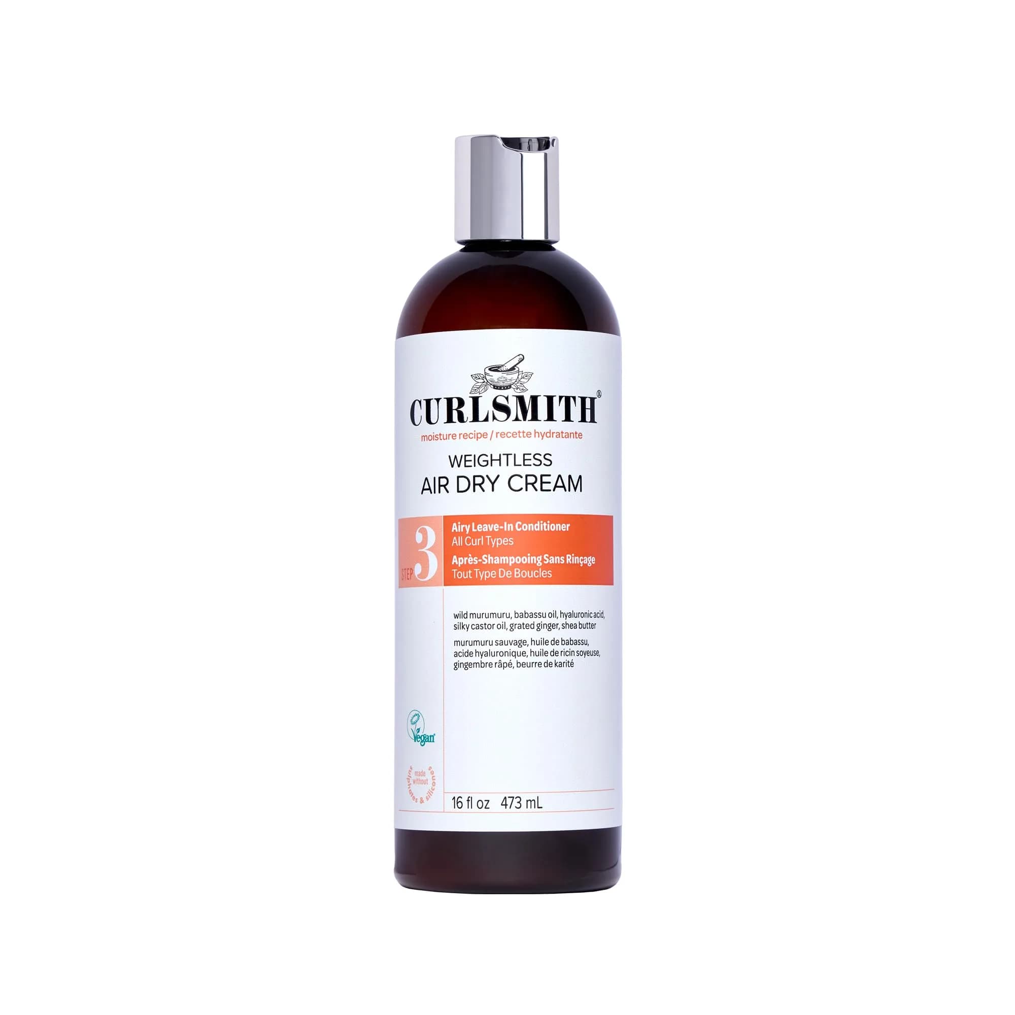 CURLSMITH Weightless Air Dry Cream Leave-In Conditioner 59ml (2 Fl Oz) | Defines Curls Without Weighing Down — 16 Fl Oz