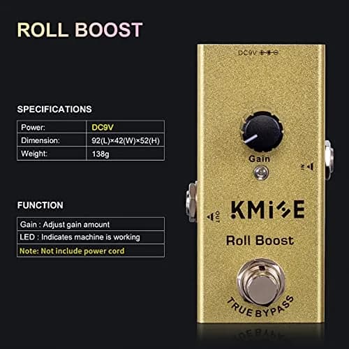 lotmusic Roll Boost Electric Guitar Effects Pedal Analog Chorus Mini Stompbox | Integrated Noise Reduction thumbnail 5