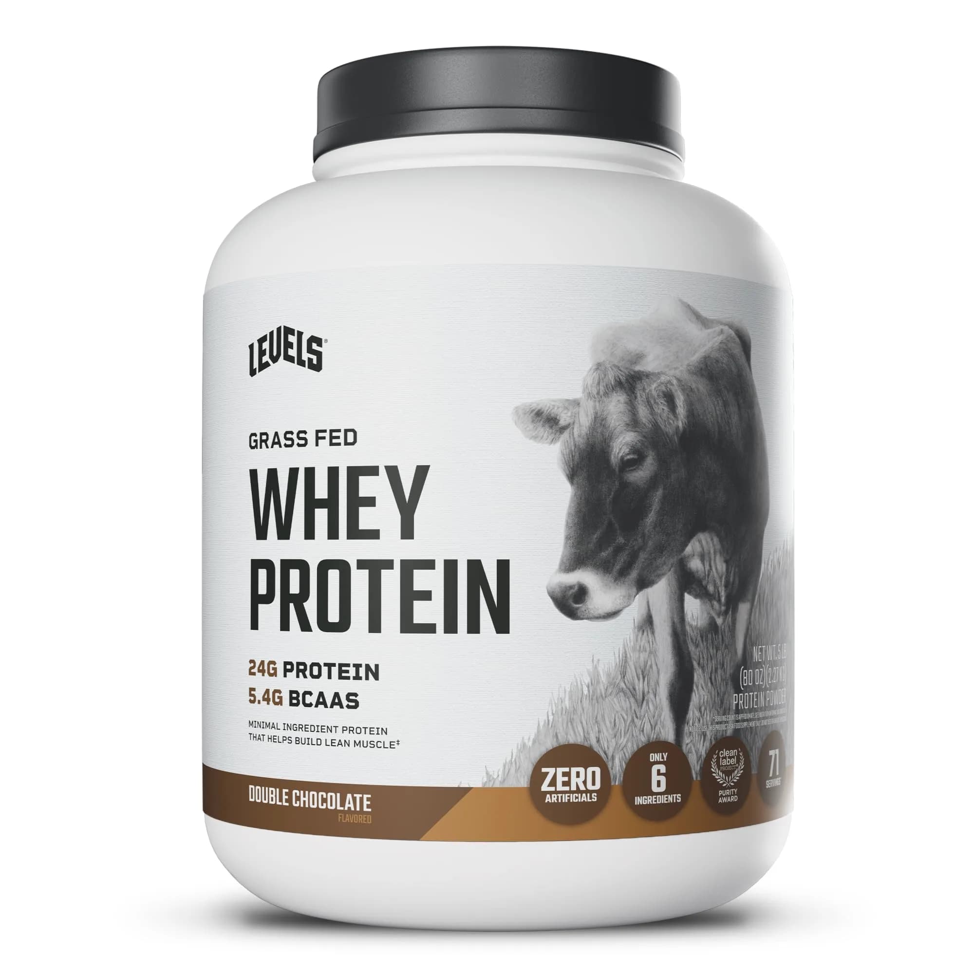 Levels Nutrition Double Chocolate protein powder tub Whey concentrate 71 servings