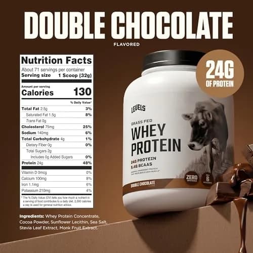 Levels Whey Protein Powder Double Chocolate 2.27 kg (5 lb) | 24g Protein per Scoop thumbnail 3
