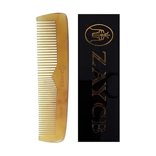ANFEI Buffalo Horn Fine Tooth Comb - Anti-Static Hair Comb for All Hair Types (Men, Women, Kids) | Detangler & Styling Tool thumbnail 1