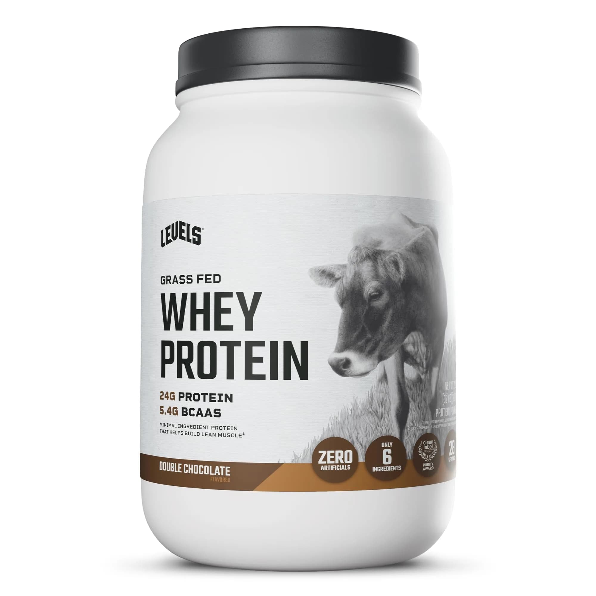 Levels Nutrition Double Chocolate protein powder tub Whey concentrate 28 servings