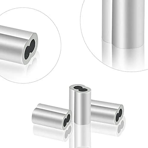 Marvelity Aluminum Crimp Loop Sleeves 1/16" Wire Rope | Heavy Duty Aluminum Ferrules for Rope & Cable thumbnail 2