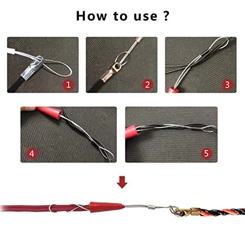 VGongTech 20m (67ft) PET Fish Tape Cable Puller Kit | Non-Conductive Wire Guide for Electrical & Network Cables thumbnail 6