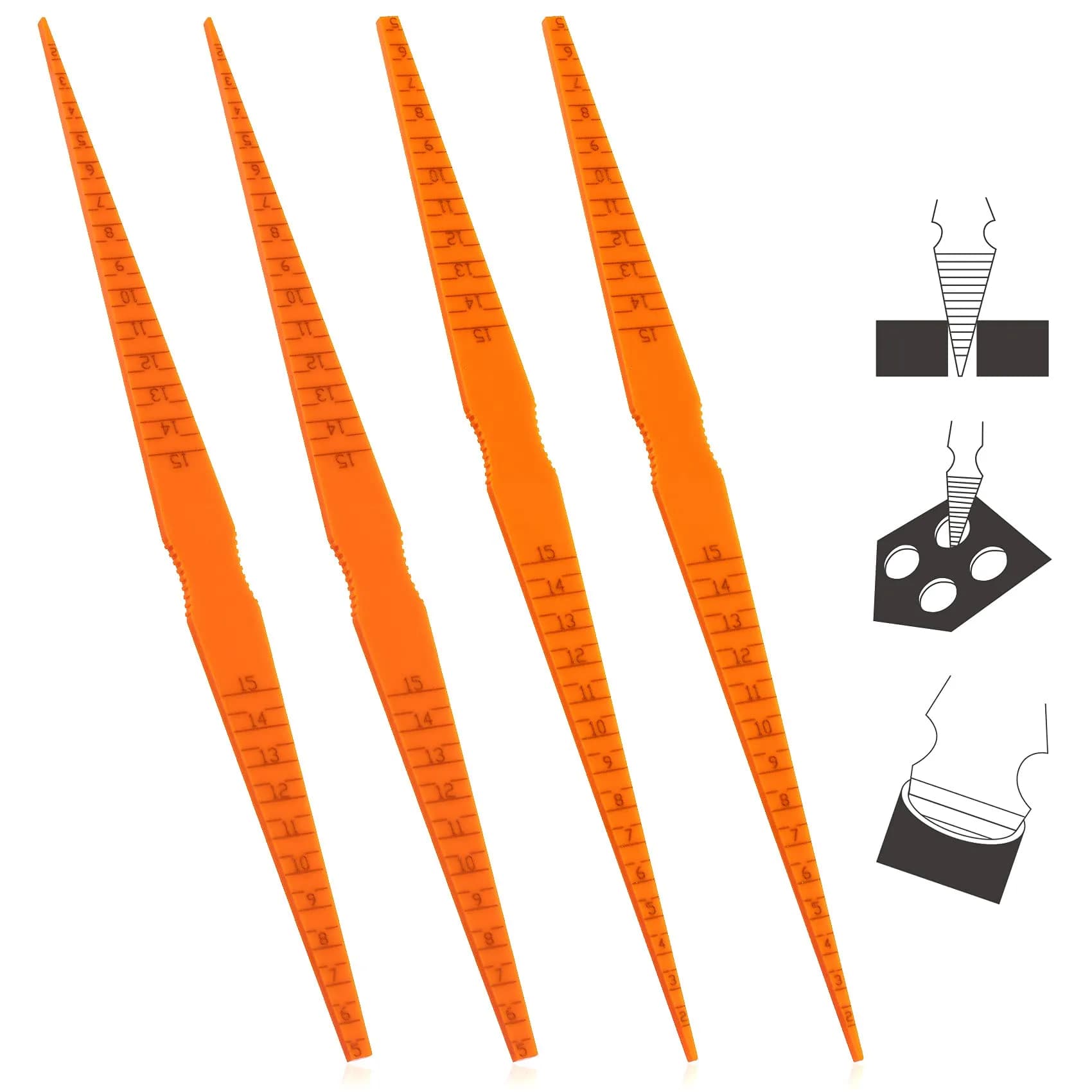 PAGOW 4 Pack Plastic Taper Gauge Measuring Tool, Panel Gap Alignment Gauge 10.9cm (4.3in) | Auto Body Repair — 4-Pack