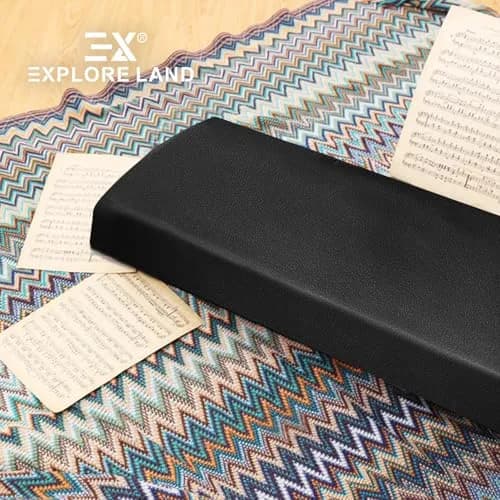 Explore Land Stretchy Leather Piano Keyboard Dust Cover (Black, 88 Keys) | Snug Fit & Elegant Design thumbnail 6