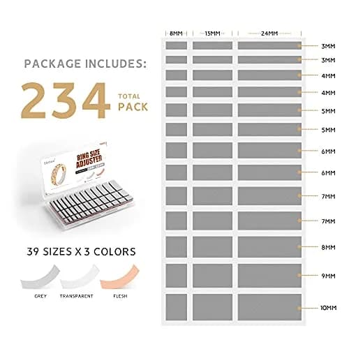 ELETIUO Ring Size Adjuster Invisible Reducer for Loose Rings, 234 Pcs | Fits 3-10mm Bands thumbnail 3
