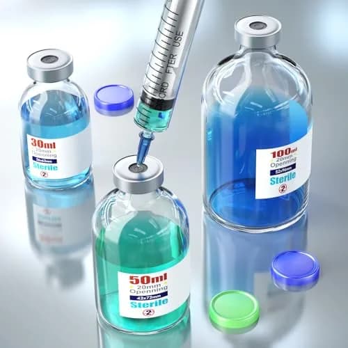 Ks-Tek Sterile Glass Vials 50ml (6-Pack) | Self-Healing Injection Port & Flip-Off Cap thumbnail 5