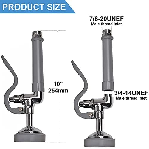 JZBRAIN Commercial Sink Sprayer Pre Rinse Sprayer 1.42 GPM | High Pressure Chrome Sprayer for Commercial Kitchens thumbnail 2