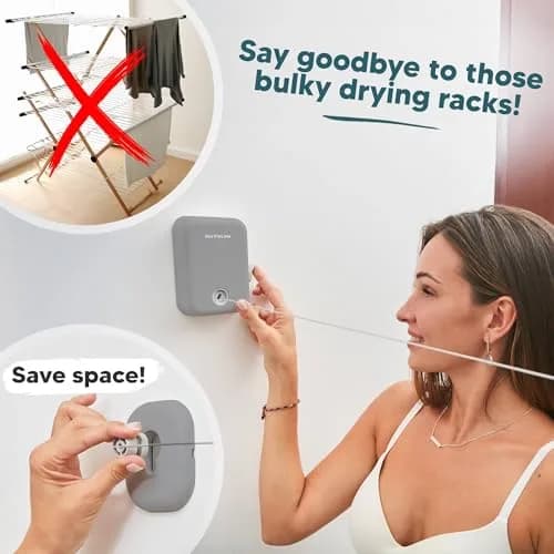 GorillaLine Retractable Clothesline 4.2 m (14.1 ft) | Heavy Duty Wall Mounted Drying Rack for Indoor & Outdoor Use thumbnail 5