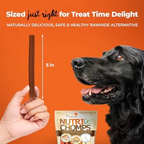 Nutri Chomps Rawhide Free Dog Chews, Chicken/PB/Milk, 15ct, 2pk | Digestible, Flavorful & Nutrient-Rich thumbnail 4