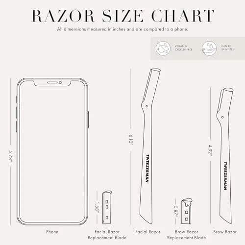 Tweezerman Stainless Steel Facial Razor with 3 Replacement Blades | Allure Best of Beauty 2023 Winner thumbnail 7