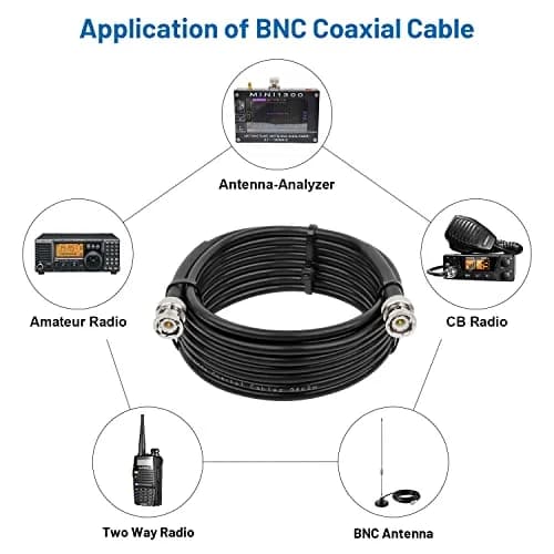 MOOKEERF RG58 BNC Cable 25ft (7.62m) Male to Male Coaxial Cable | Low Loss 50 Ohm for RF Radios & Antennas thumbnail 5