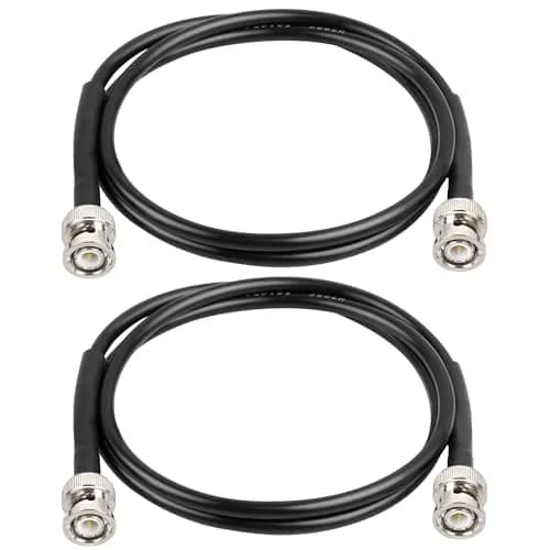 MOOKEERF RG58 BNC Male to Male Coaxial Cable 3ft (91cm) 2-Pack | Low Loss 50 Ohm Extension Cable for RF Radios & Antennas thumbnail 1