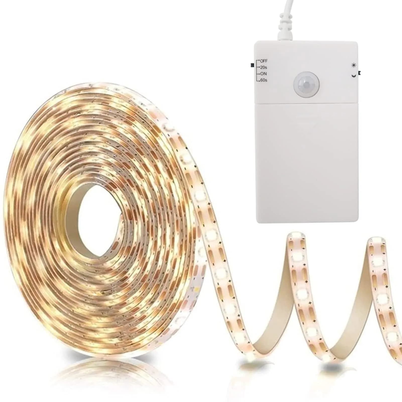 echosari STRING_LIGHT 9.8Ft 90 LED Motion Sensor Under-Cabinet Light | Battery Operated, Easy Install, 5H Brightness