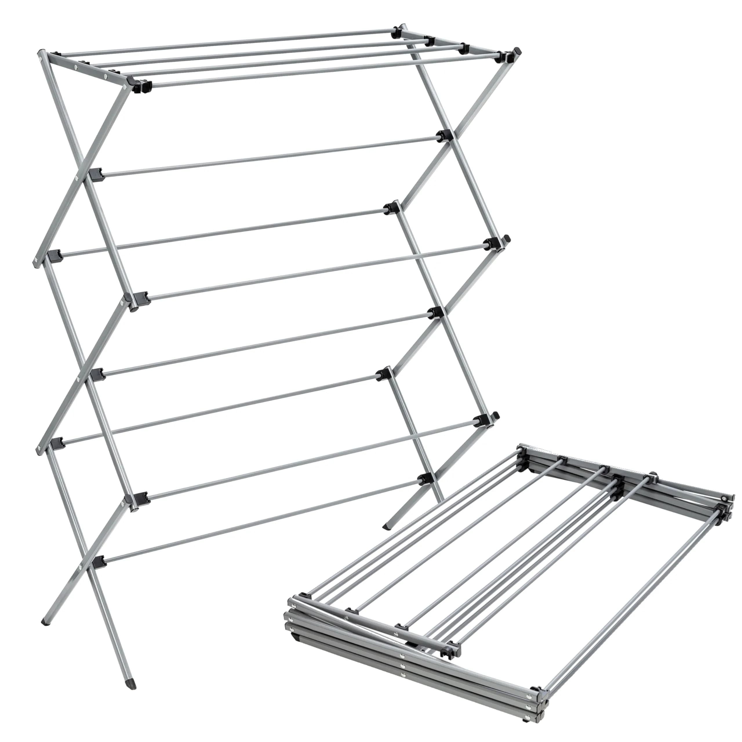 Honey-Can-Do Oversized Collapsible Clothes Drying Rack, 35" | Heavy-Duty Steel Support, Flat Storage, Indoor/Outdoor Use - main product image