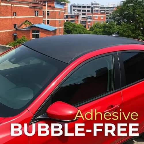 RockRose Carbon Fiber Vinyl Wrap 5FT x 6FT | High Gloss Black, Anti-Wrinkle, Air Release, Self Adhesive thumbnail 2