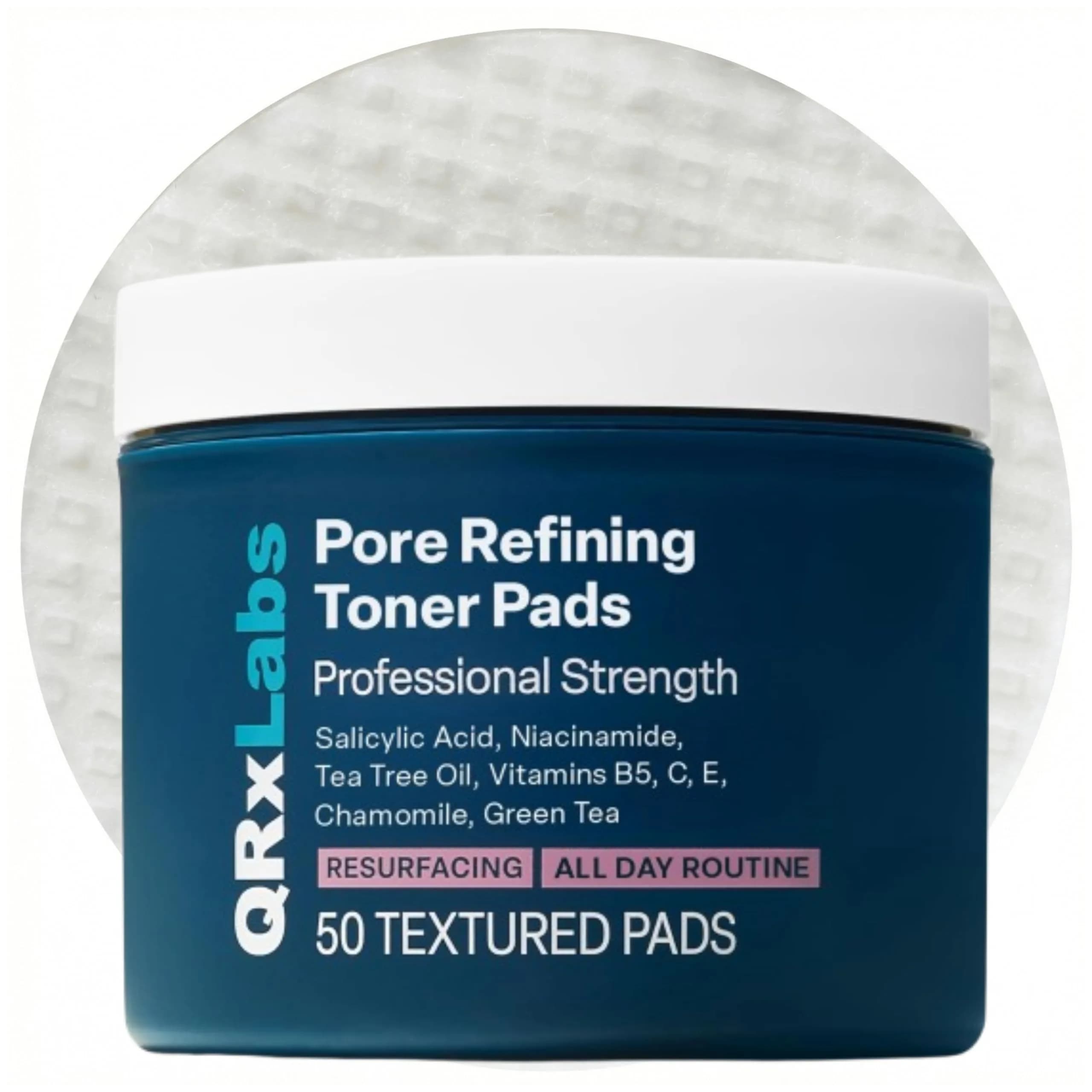 QRxLabs Pore Refining Toner Pads with Salicylic Acid & Niacinamide | 50ct (1.69 Fl Oz)