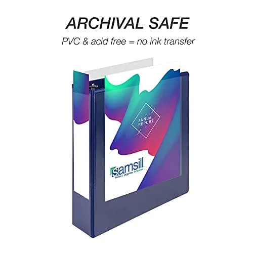 Samsill Durable 2 Inch 3 Ring Binder, D Ring Binder, 100% Recycled Chipboard, Blue | Holds 480 Pages thumbnail 5