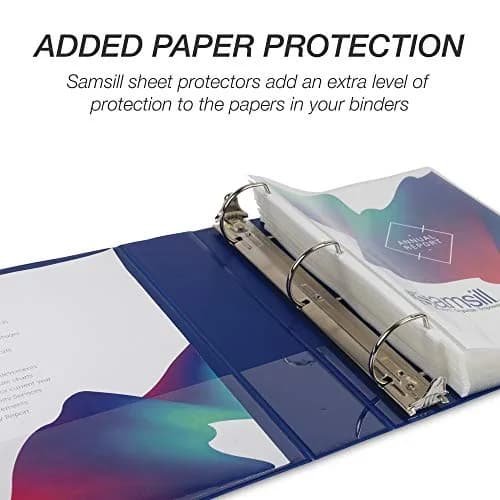 Samsill Durable 2 Inch 3 Ring Binder, D Ring Binder, 100% Recycled Chipboard, Blue | Holds 480 Pages thumbnail 7