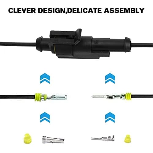 G 1 Pin Connector 16AWG Waterproof Connectors Male Female Wire Plugs (10 Sets) thumbnail 3