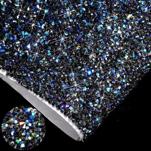 WILLBOND Black Sticker Decal 24 x 20 cm | DIY Resin Rhinestone Sheet for Car & Clothing thumbnail 1