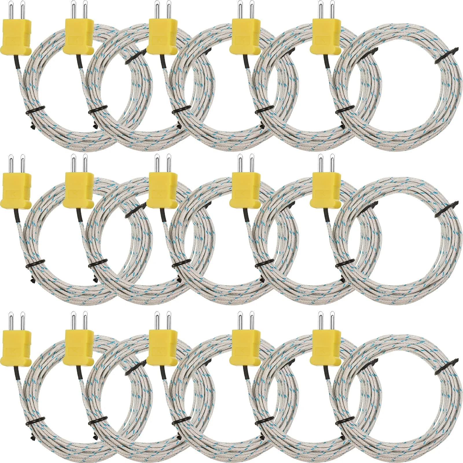 Weewooday 15 Pieces 3 Meters K Type Thermocouple Temperature Probe Sensor -50 to 400°C | Fast Response & Universal Compatibility