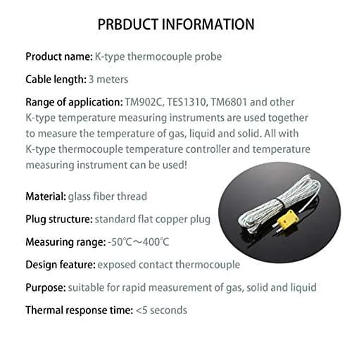 Weewooday 15 Pieces 3 Meters K Type Thermocouple Temperature Probe Sensor -50 to 400°C | Fast Response & Universal Compatibility thumbnail 5