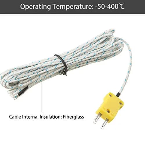 Weewooday 15 Pieces 3 Meters K Type Thermocouple Temperature Probe Sensor -50 to 400°C | Fast Response & Universal Compatibility thumbnail 6