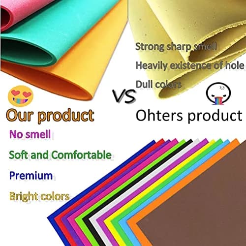 MEARCOOH Craft Foam Sheets 104 Pack, 8.5 x 5.5 x 0.07 inch EVA Color Foam Paper Set | 13 Colors for DIY Crafts & Projects thumbnail 2