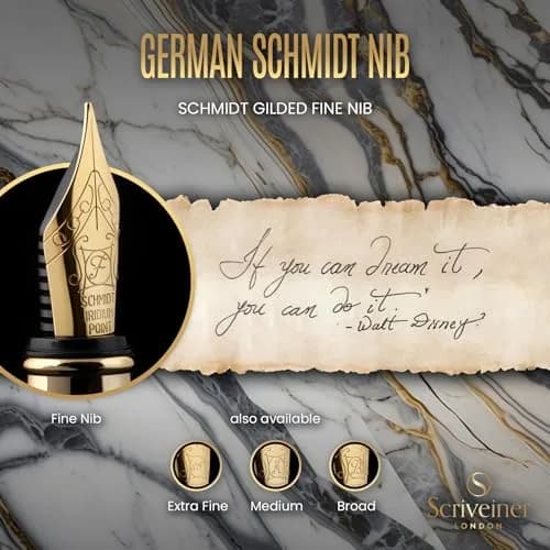 Scriveiner Silver Chrome Fountain Pen with Schmidt Nib | 140mm (5.5in) Length thumbnail 5