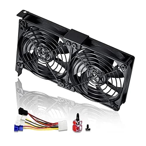SCCCF Dual 92mm Graphic Card Fans | PCI Slot GPU Cooler, 65,000H Ball Bearing, Multi-Voltage, Universal Fit thumbnail 1