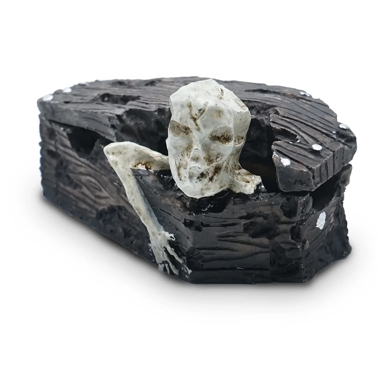 Kocris Casa Ancient Egypt Priest Skull Decoration for Aquariums & Terrariums | 5.33cm (2.1" H) Resin Sculpture — Death Coffin