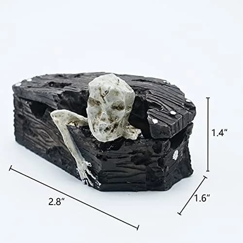Kocris Casa Skull Coffin Aquarium Decoration 8.9cm (3.5") | Resin Cave House for Fish, Reptiles, and Terrariums thumbnail 5