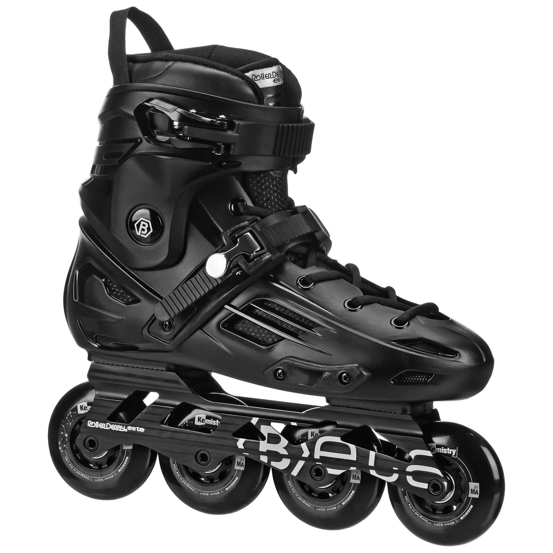 Roller Derby Elite Beta Inline Skates Size 8 (80mm Wheels) | Smooth-Rolling Urethane Wheels & Race-Rated Bearings